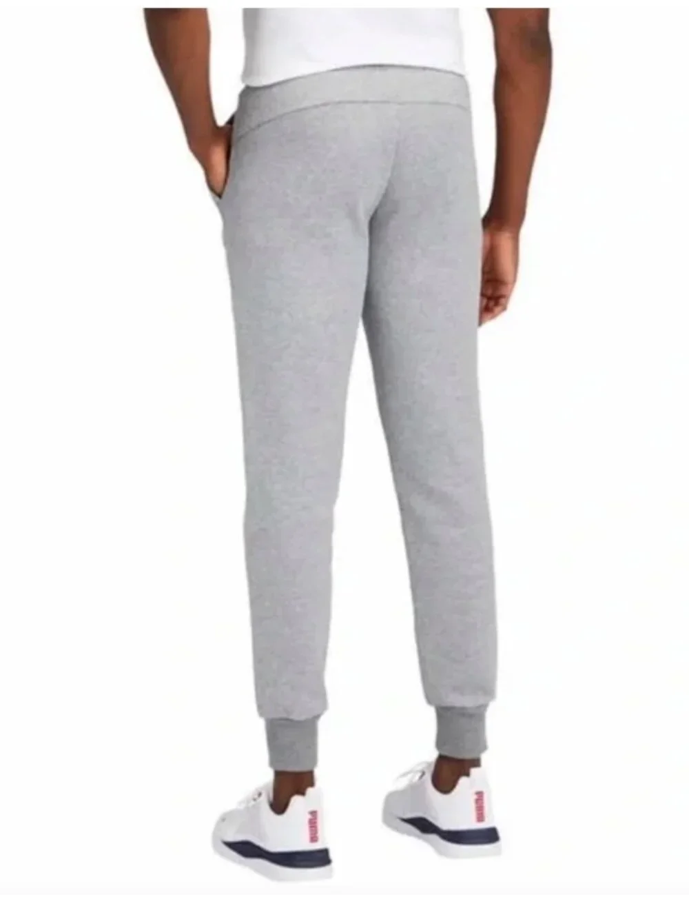 Puma Fleece Lined Athletic Embossed Gray Sweatpants Joggers